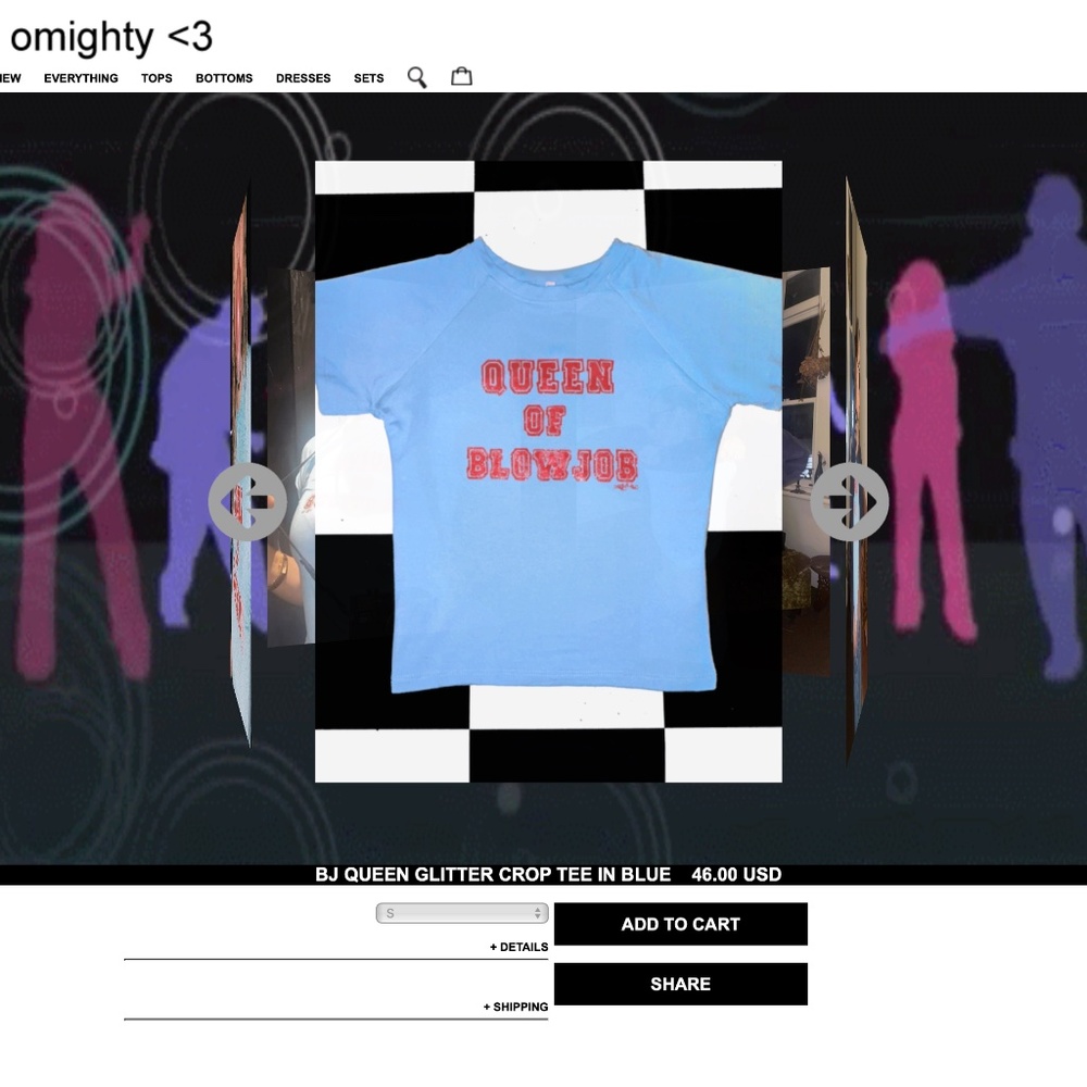 Y2K OMIGHTY Offensive Babydoll Tee Shirt Queen of BJ - Picture 10 of 10